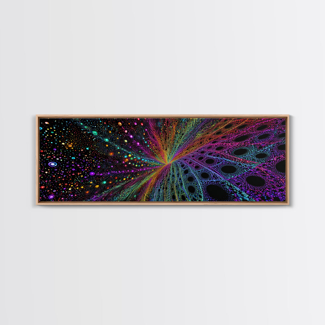 Rainbow Fractal Starburst Abstract Wall Art, Psychedelic Space Canvas Print, Colorful Modern Decor, Cosmic Gallery Gift Idea
