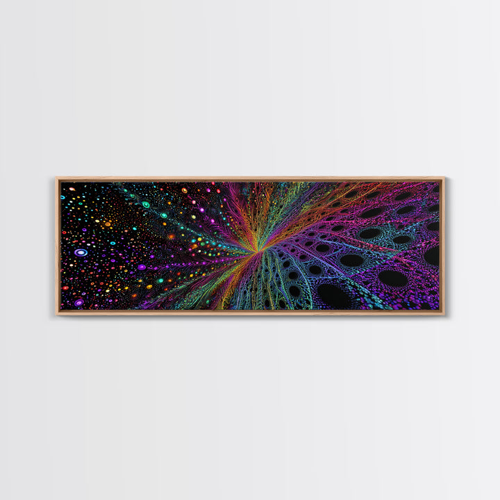 Rainbow Fractal Starburst Abstract Wall Art, Psychedelic Space Canvas Print, Colorful Modern Decor, Cosmic Gallery Gift Idea