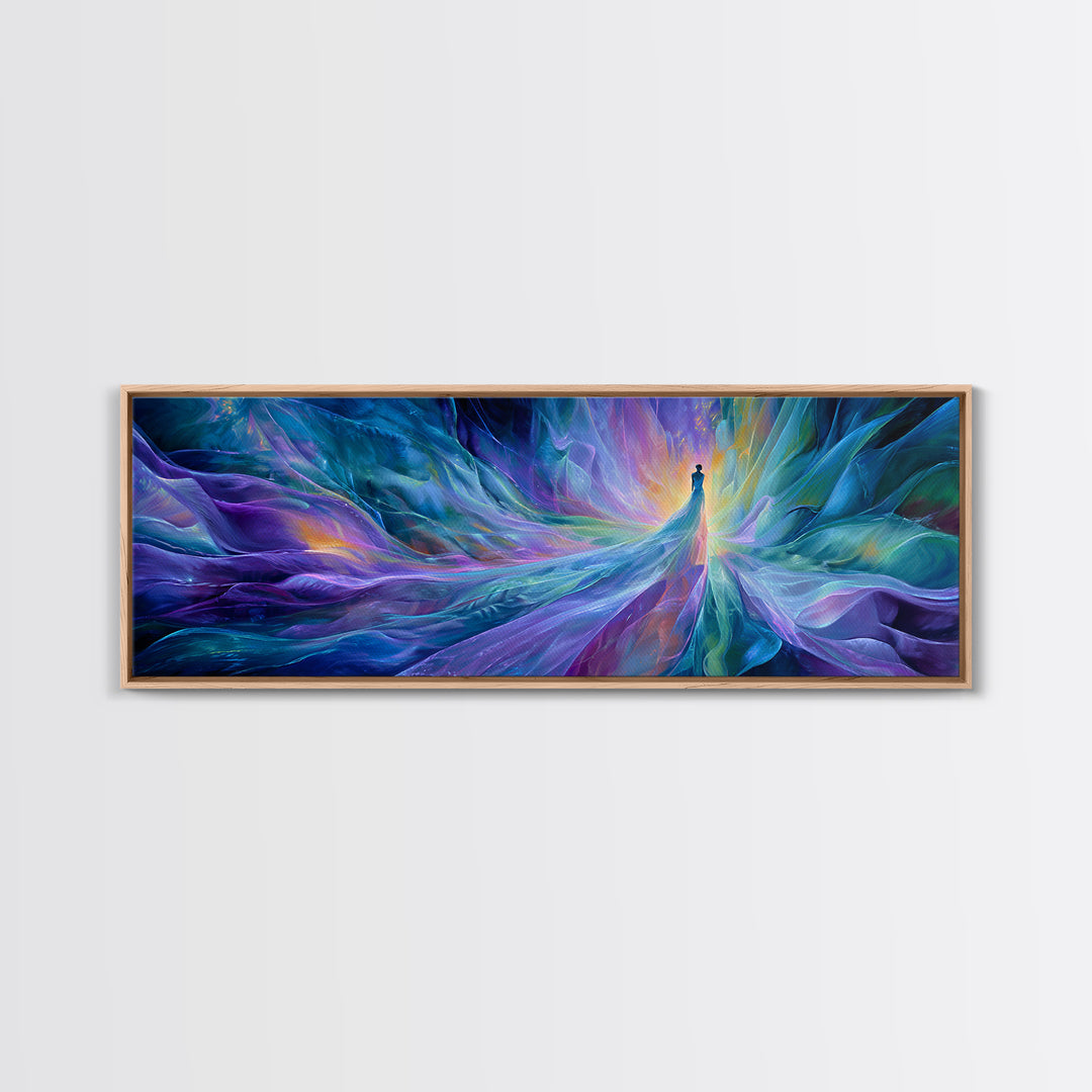 Ethereal Ice Queen In Blue Abstract Canvas Print, Dreamy Fantasy Wall Art, Calming Modern Bedroom Home Decor, Gift For Her
