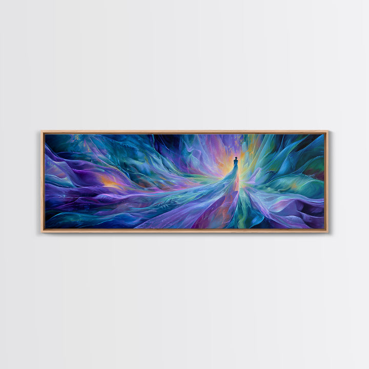 Ethereal Ice Queen In Blue Abstract Canvas Print, Dreamy Fantasy Wall Art, Calming Modern Bedroom Home Decor, Gift For Her