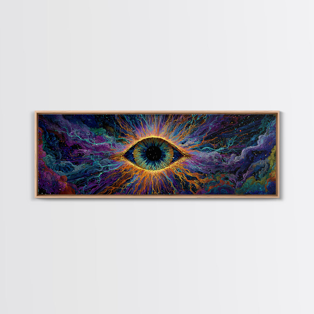 Cosmic All Seeing Eye Wall Art, Psychedelic Abstract Canvas Print, Mystical Celestial Decor, Spiritual Statement Artwork