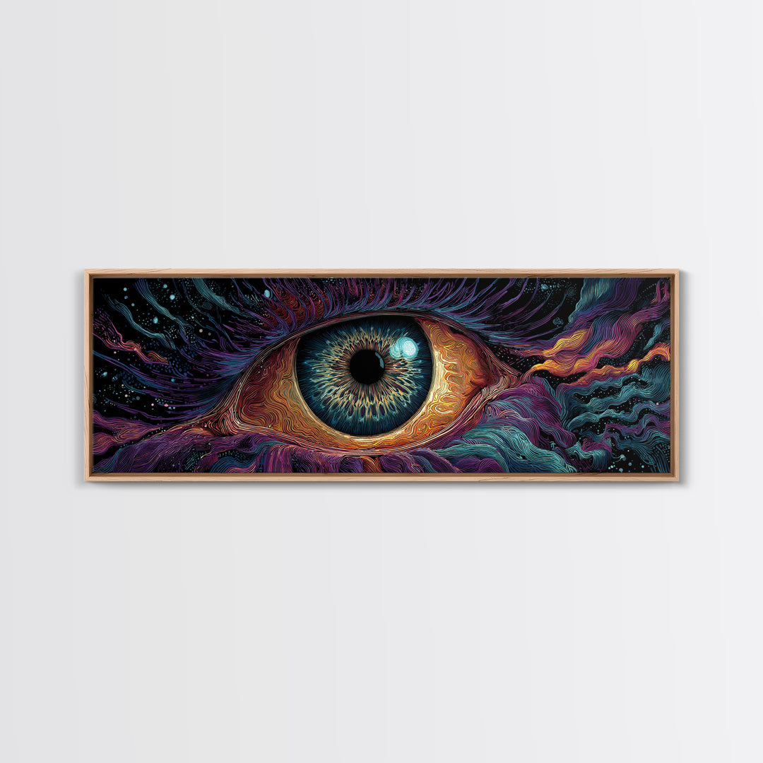 Surreal All Seeing Cosmic Eye Wall Art, Mystical Psychedelic Canvas Decor, Spiritual Wall Art Print, Modern Home Decor, Gift For Her