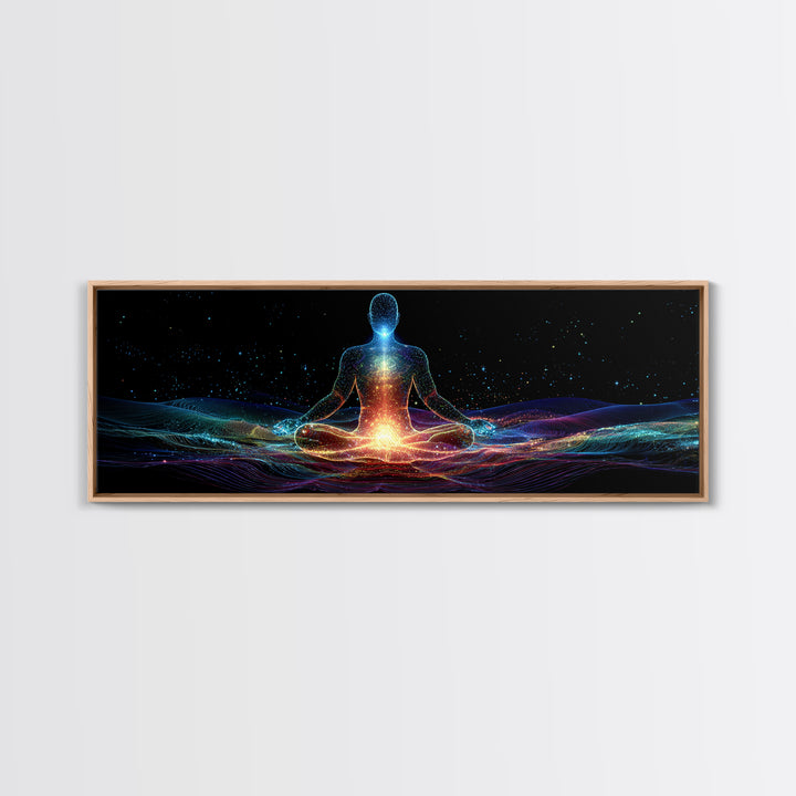 Cosmic Energy Meditation Wall Art, Celestial Yoga Decor, Psychedelic Space Art Print, Chakra Healing, Modern Spiritual Decor