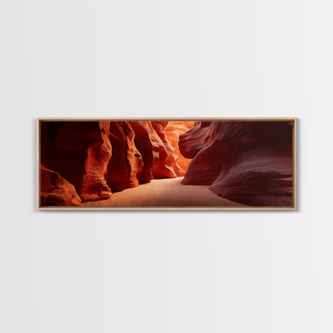 Red Slot Canyon Sunbeam Canvas Print, Southwestern Wall Art, Desert Landscape Decor, Arizona Travel Poster, Earth Tone Decor