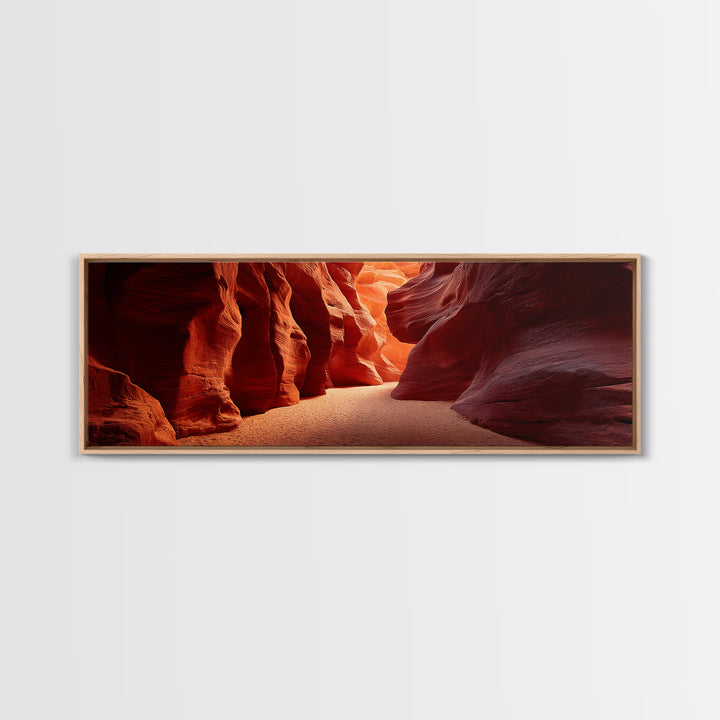 Red Slot Canyon Sunbeam Canvas Print, Southwestern Wall Art, Desert Landscape Decor, Arizona Travel Poster, Earth Tone Decor