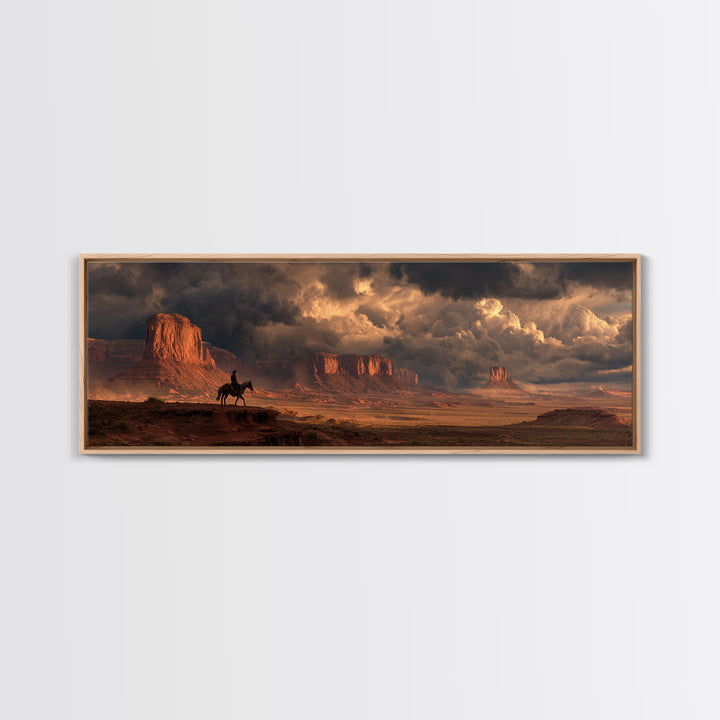 Stormy Western Mesa Canvas Print, Cowboy Desert Landscape Wall Art, Southwestern Decor, Rustic Living Room Wall Art Print