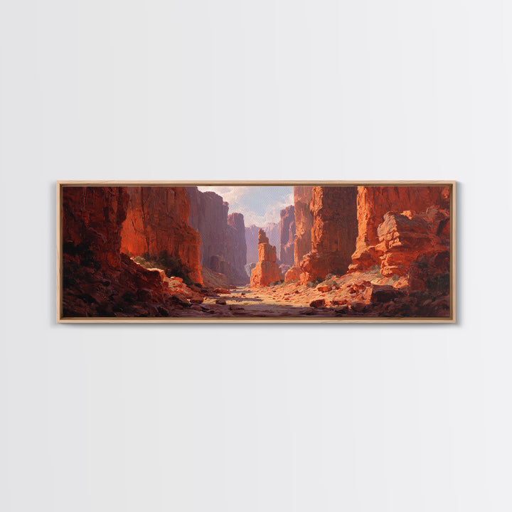 Red Rock Desert Canyon Wall Art, Southwestern Landscape Canvas Print, Western Decor, Earth Tone Decor, Large Horizontal Art