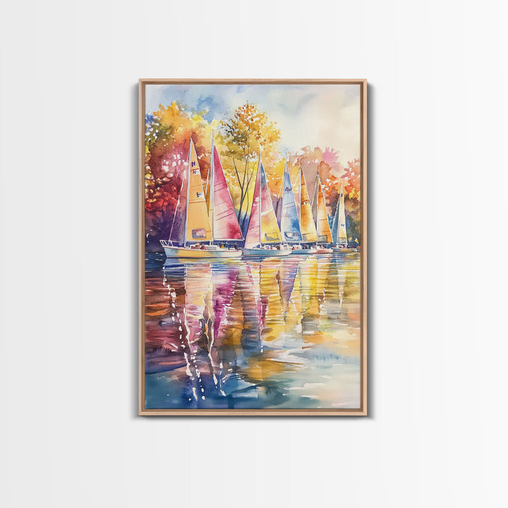 Church Steeple Surrounded By Fall Trees Framed Canvas Print Autumn Village Scene Best Gift Seasonal Wall Art Holiday Home Decor