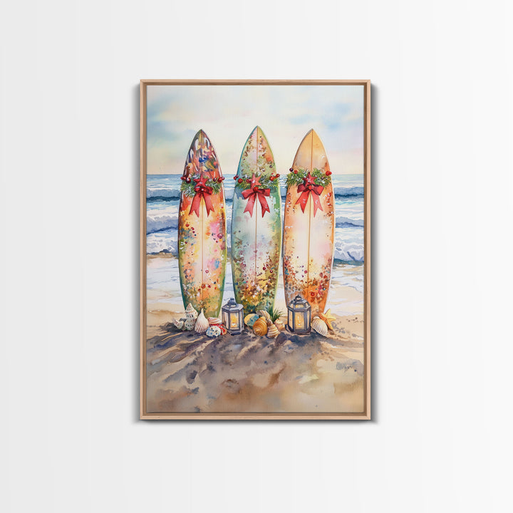 Sailboats With Autumn Reflections Framed Canvas Print Fall Nautical Wall Art Coastal Decor Best Gift Idea Seasonal Holiday Wall Art