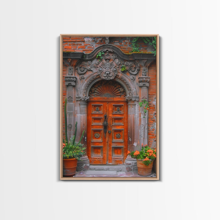 Change23. Mexican Wall Art, Framed Canvas Print, Old Town Mexico Architecture Wall Art, Framed Art