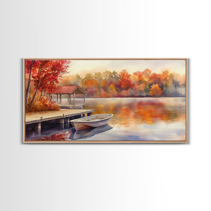 Autumn's Reflections - holiday decor, watercolor Christmas, Christmas wall art, winter wall art, holiday art gift