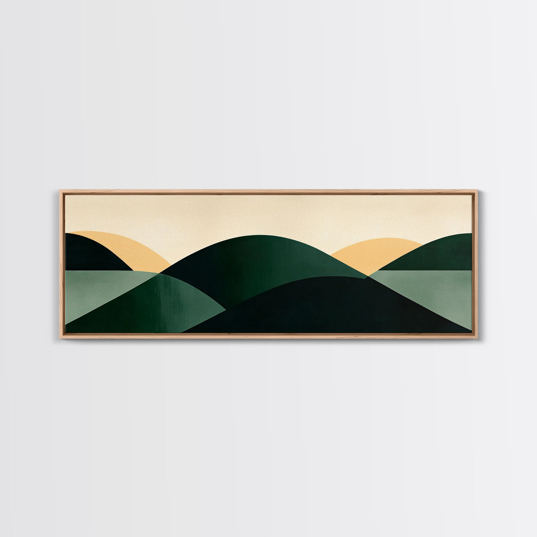 Abstract Mid-Century Modern Geometric Shapes Wall Art, Framed Canvas Print, Mid Century Modern Home Decor, Above Sofa or Bed Boho Art