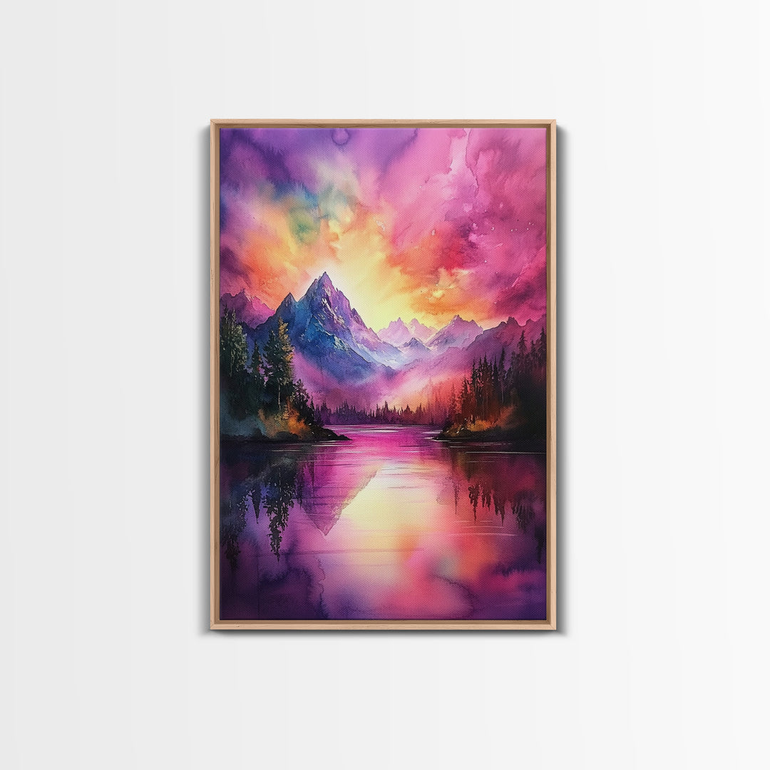 Cute Fantasy Landscape Wall Art Canvas Print, Nursery Decor, Kid's Room Wall Art, Home Decor For Girl's Dorm