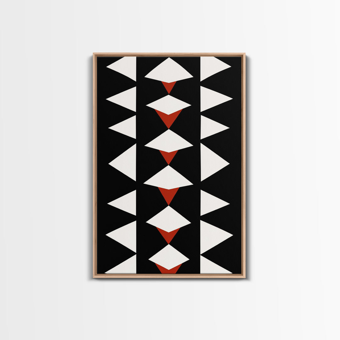 Arrow Panel Canvas Print, Boho Art, Wood Panel Canvas, Terracotta Art, Aztec Art, Retro Mid Century Modern Geometric Wall Art