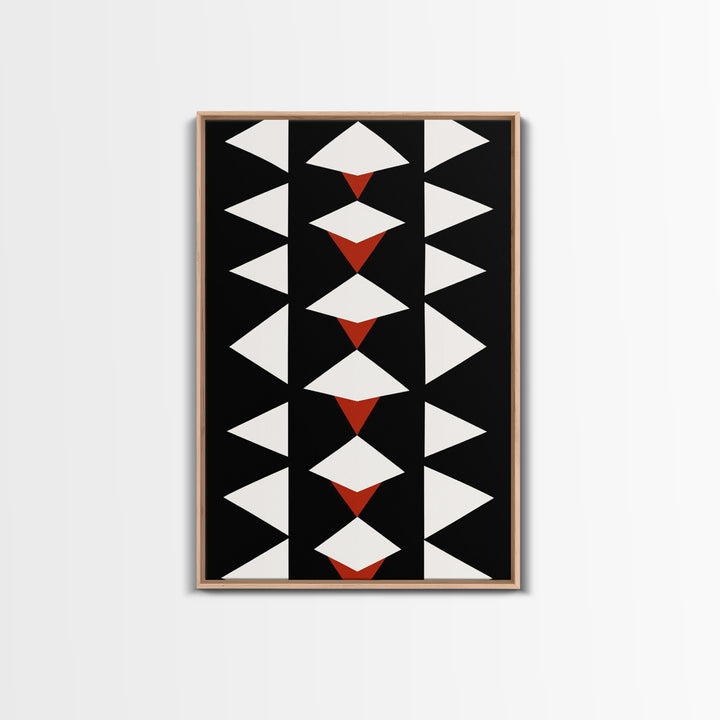 Arrow Panel Canvas Print, Boho Art, Wood Panel Canvas, Terracotta Art, Aztec Art, Retro Mid Century Modern Geometric Wall Art