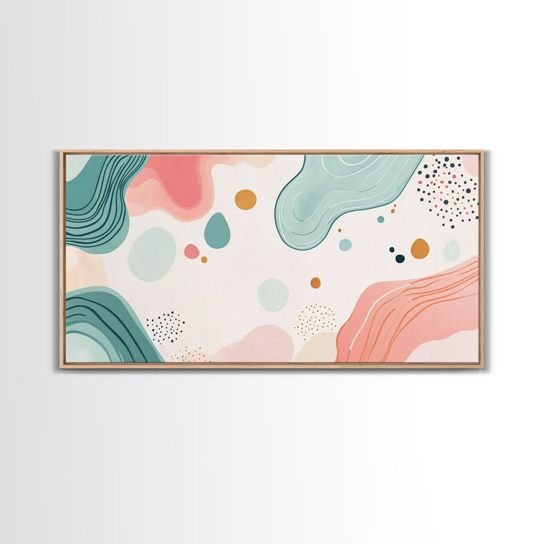 Abstract Retro Style 90s Inspired Wall Art, Modern Art on White Background