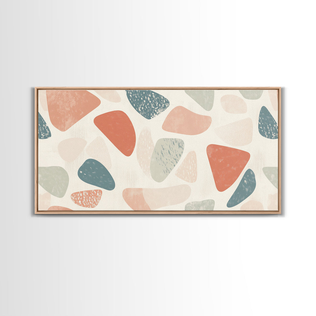 Abstract Shapes Geometric Wall Art Canvas Print, MCM Style Home Decor, Above Sofa Art Home Decor