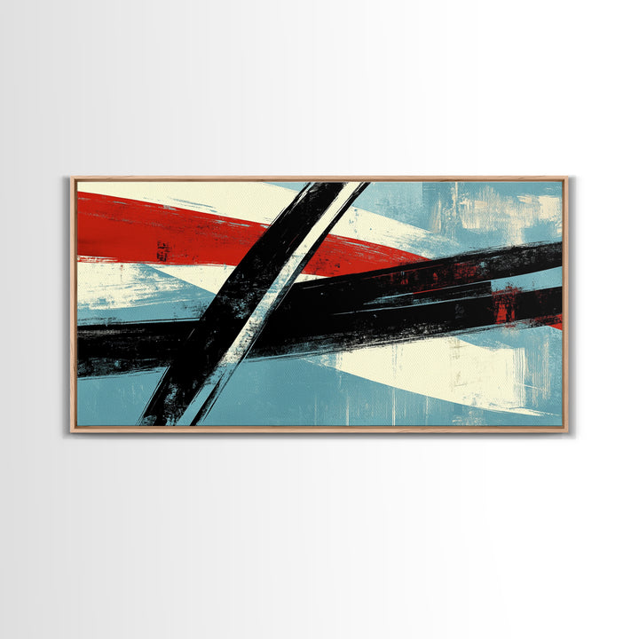 Brush Strokes - Canvas Print - Midcentury Modern Wall Art - Wood Framed Art - Home Decor