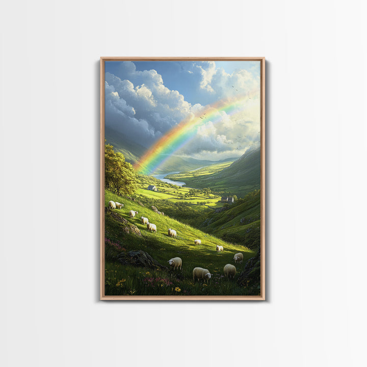 A Rainbow Over Ireland, Ireland Landscape Painting Print, Irish Decor, Ireland Wall Art, Ireland Inspired Home Decor
