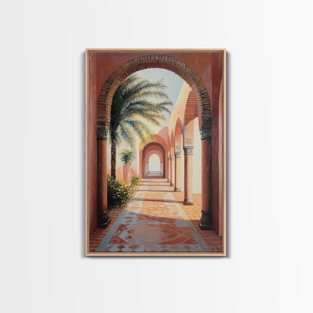 Middleastern Wall Art Framed Canvas Print, Moroccan Wall Art Framed Art, Moroccan Painting