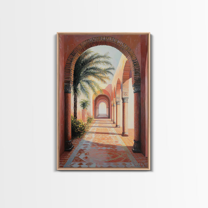 Middleastern Wall Art Framed Canvas Print, Moroccan Wall Art Framed Art, Moroccan Painting