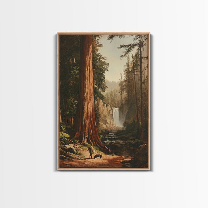 California Wall Art Framed Canvas Print, Redwood Trees, Fantasy Decor