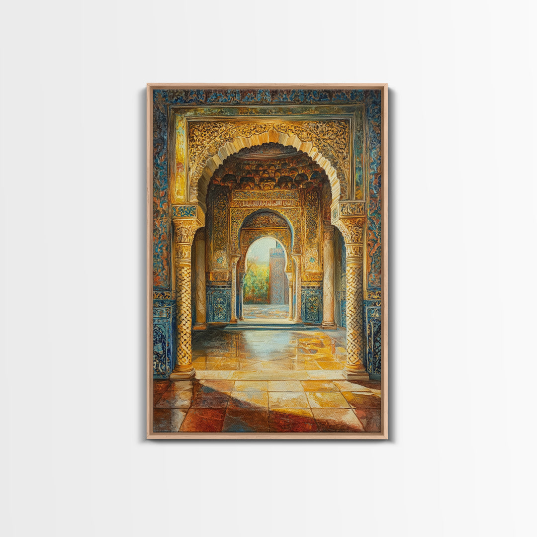 Painting Print of a Morrocan Scene, Moroccan Style Artwork, Moroccan Painting, Arabic Inspired Wall Art