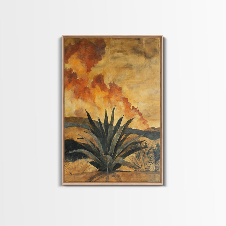 Abstract Agave Painting Print, Chicano Decor, Agave Wall Art, Rustic Farmhouse Decor, Mexicano Art, Agave Wall Art, Southwestern Art