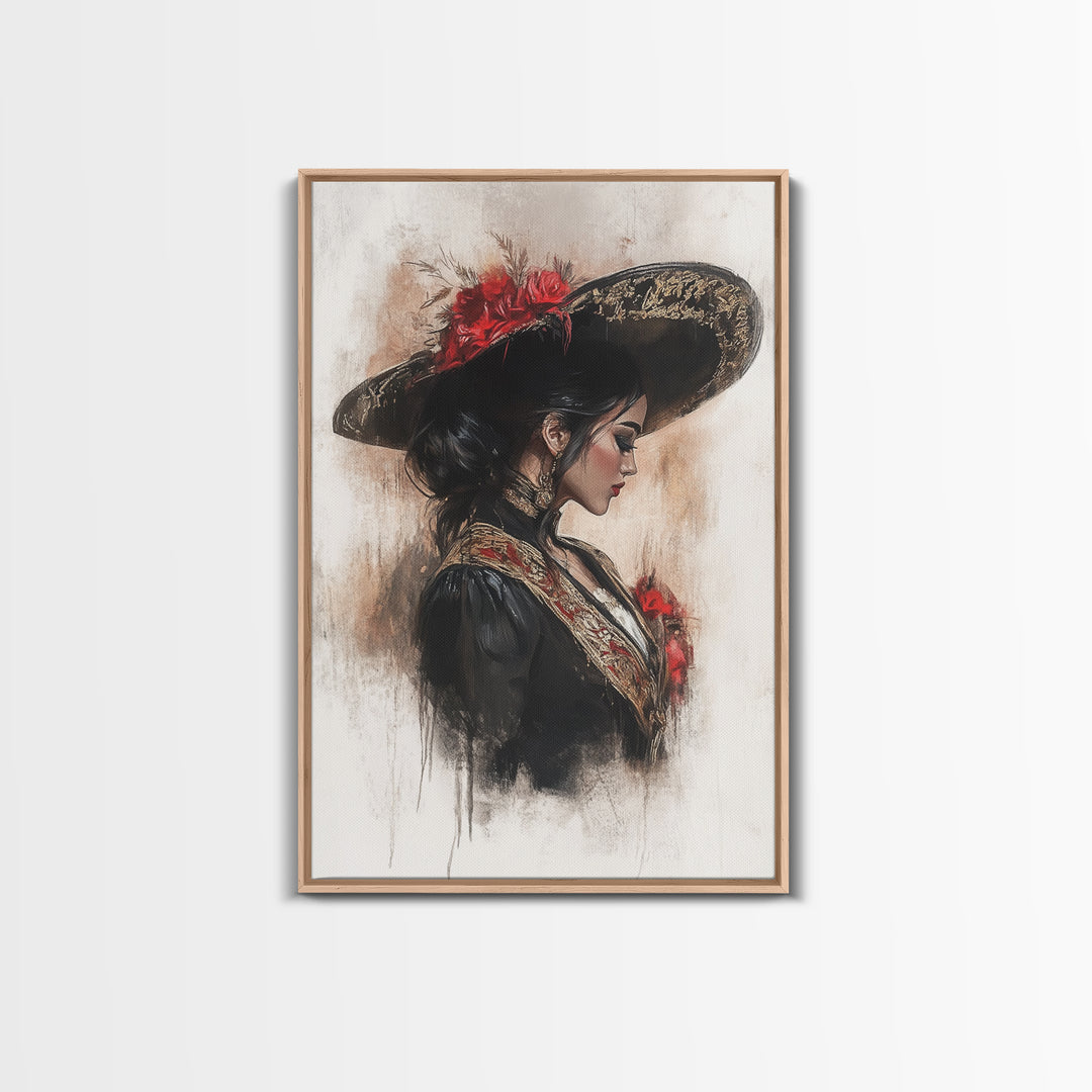 Chicano painting Print, Mexicano Wall Art, Female Matador, Female Bull Fighter Painting Print, Chicano Wall Art, Tejano Decor