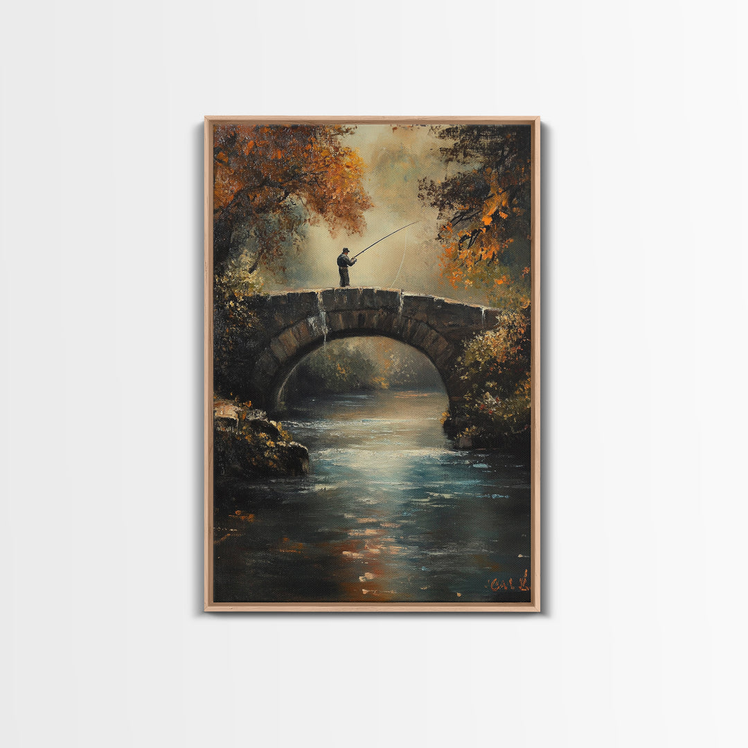 Fly Fishing Art Print on Canvas - Outdoors Gift Idea - Gift For Dad - Fly Fishing Art - Fly Fishing Painting - Trout Fishing - Outdoorsman Gift