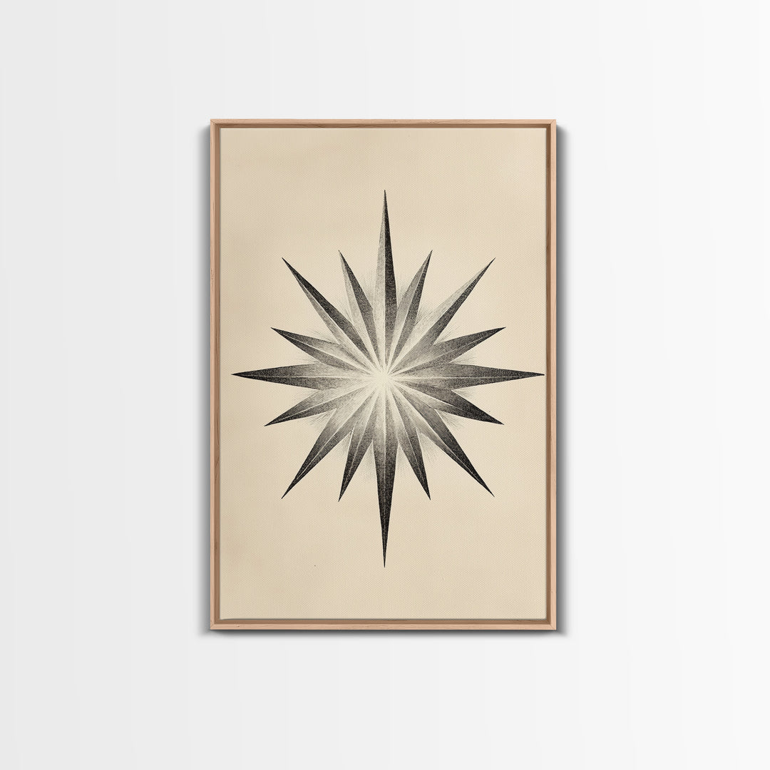 The North Star Canvas Print - Framed Canvas - Minimalist Christmas Art - Boho Christmas Art - Rustic Christmas Art