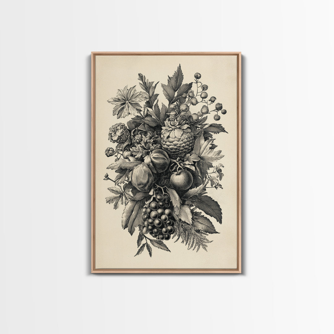 Vintage Christmas Wall Art Canvas Print - Framed Canvas - Minimalist Christmas Art - Boho Christmas Art - Rustic Christmas Art