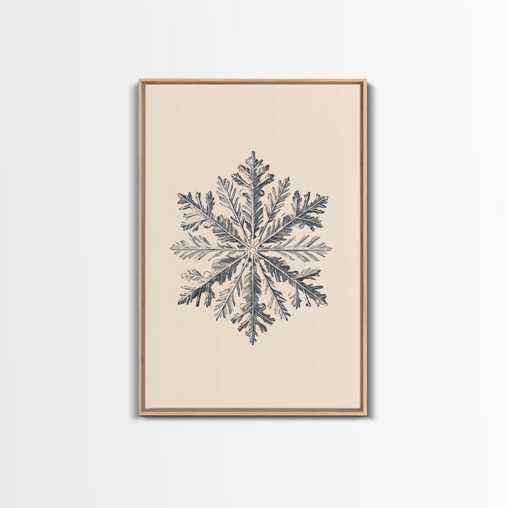 Snowflake Canvas Print - Framed Canvas - Minimalist Christmas Art - Boho Christmas Art - Rustic Christmas Art - Winter Decor - Winter Art