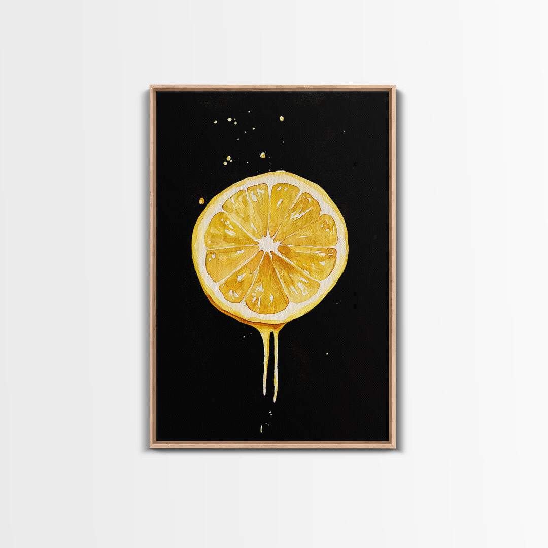 Lemons Oil Painting Print, Vintage Still Life of a Lemon, Antique Fruit Art Print, Still Life Wall Art, Lemon Painting, Framed Canvas Print