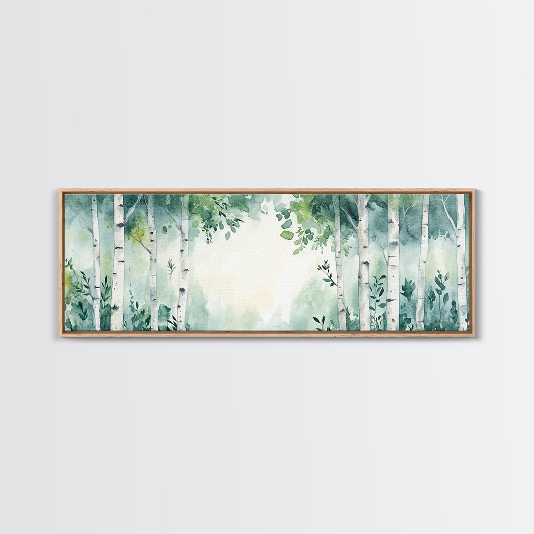 Aspen Trees Oil Painting Canvas Print, Autumn Aspens Print, Muted White Tree Wall Art Country Farmhouse Wall Art Birch Tree Art