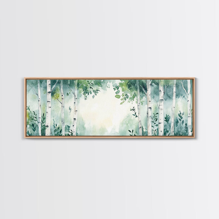 Aspen Trees Oil Painting Canvas Print, Autumn Aspens Print, Muted White Tree Wall Art Country Farmhouse Wall Art Birch Tree Art