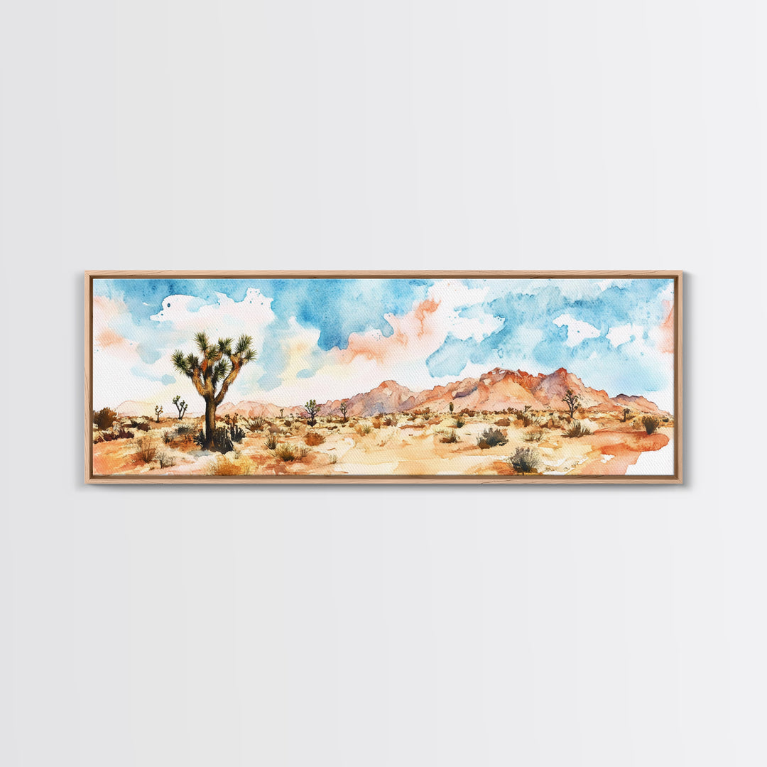 Desert Landscape Painting Print, Pueblo Style Home Decor, Southwestern Farmhouse Painting of Joshua Tree California, Minimalist Decor