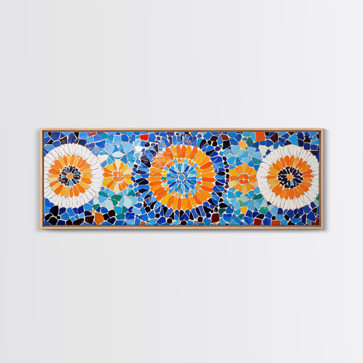 Mosaic Style Abstract Art Print, Sunflowers Mosaic Print, Floral Decor, Flower Abstract Art, Mosaic Wall Art Print, Sunflower Painting