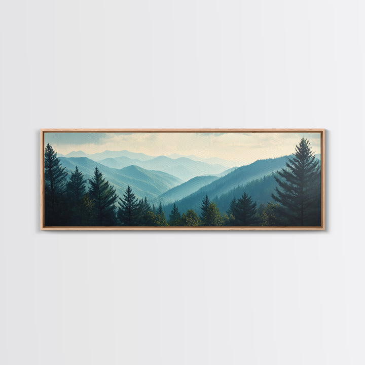 Mountain Painting Print, Mountain Art, Panoramic Wall Art, Extra Wide Horizontal Art, Ultra Wide Wall Art, Blue Ridge Mountains Painting
