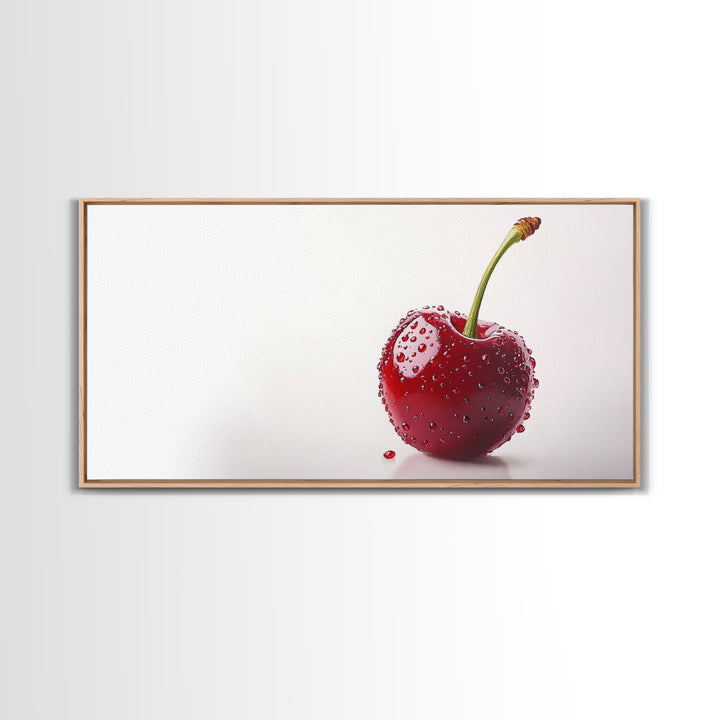 Cherry Wall Art Canvas Print, Cherry Photography Style Art, Cherry Photo Art, Kitchen Art, Kitchen Painting, Modern Art For Kitchen