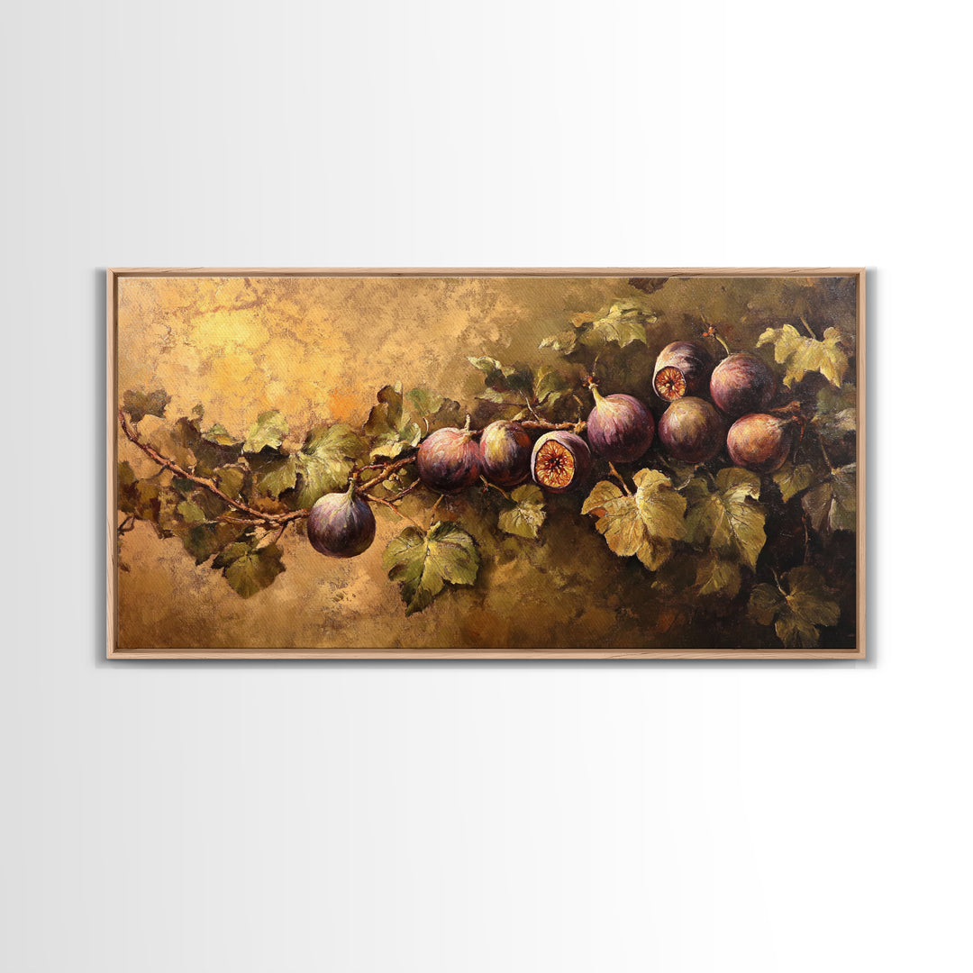 Abstract Still Life Oil Painting Print of Figs, Victorian Kithen Wall Art, Minimalist Home Decor, Muted Kitchen Art, Subdued Still Life Painting