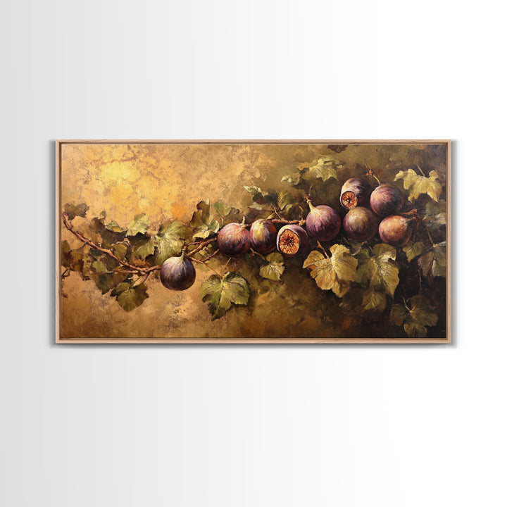 Abstract Still Life Oil Painting Print of Figs, Victorian Kithen Wall Art, Minimalist Home Decor, Muted Kitchen Art, Subdued Still Life Painting