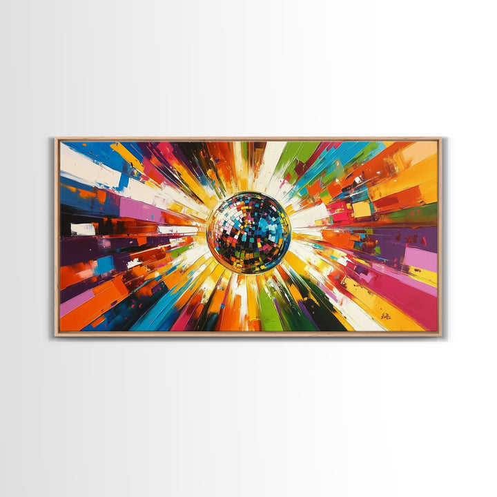 Disco Ball Painting Canvas Print, Funky Wall Art, Disco Ball Art, Disco Ball Print, Mirrorball Poster, Disco Poster, Music Room Decor