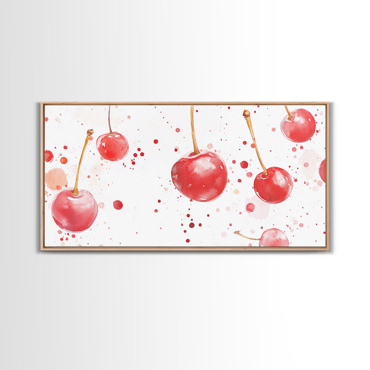 Cherry Painting Canvas Print - Kitchen Wall Art - Kitchen Decor - Cherry Wall Art - Kitsch Decor - Eclectic Home Decor