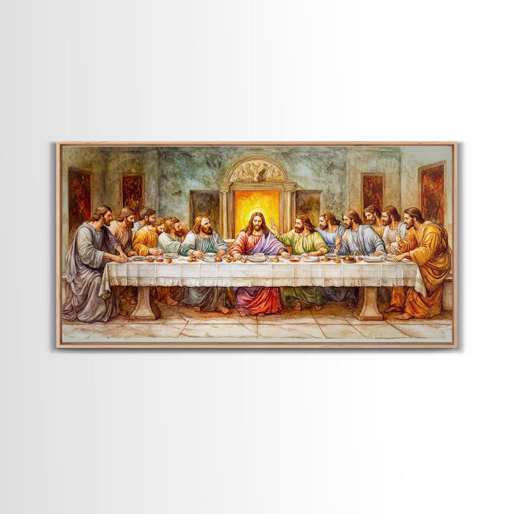 The Last Supper Reimagined - Framed Canvas Print - Christian Wall Art - Christian Decor - Jesus Painting - Jesus Art
