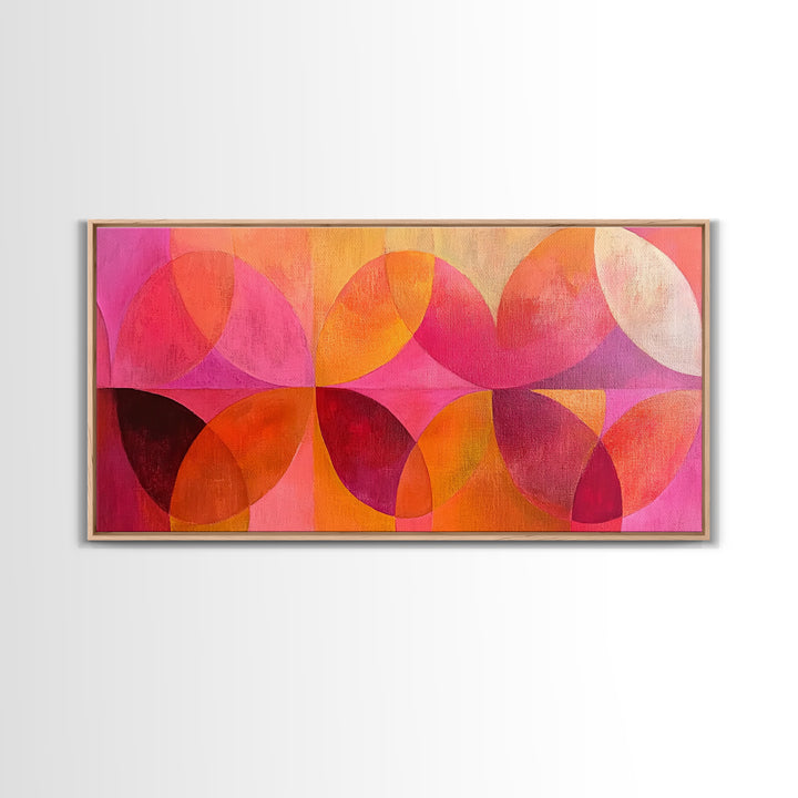 Abstract Geometric Wall Art, Pink Shapes, Preppy Dorm Room Wall Art, Wall Art For Girl's Room or Dorm