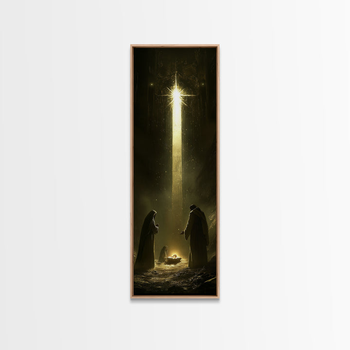 Nativity Painting Print, Wall Art, Christian Wall Decor, Tall and Skinny Wall Art, Narrow Art For Tight Space, Nativity Painting, Nativity Art