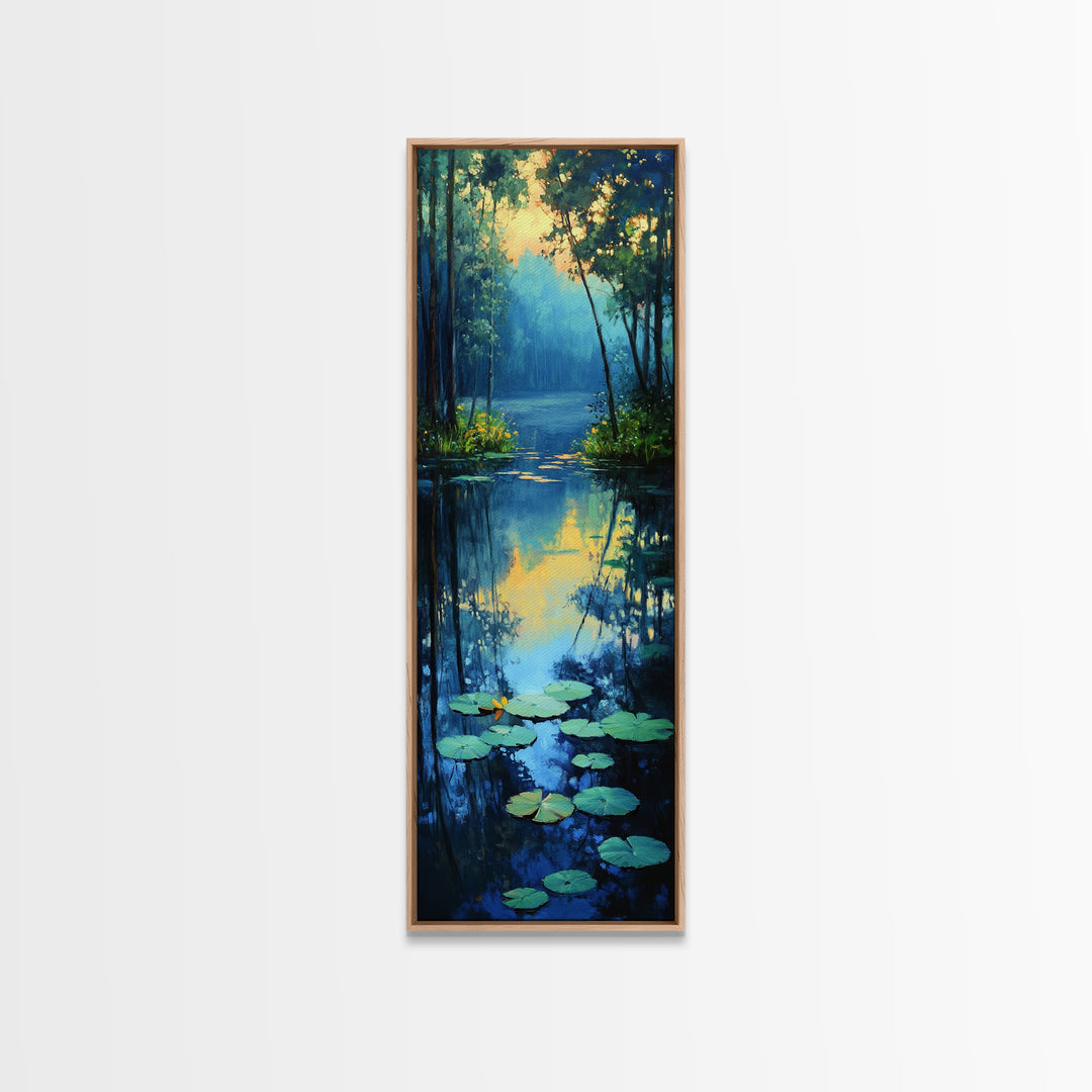 Serene Lake Reflection Framed Canvas Print, Coastal Landscape Art, Lake Tahoe Art, Above Bed Wall Art, Rustic Decor Gift Idea Christmas