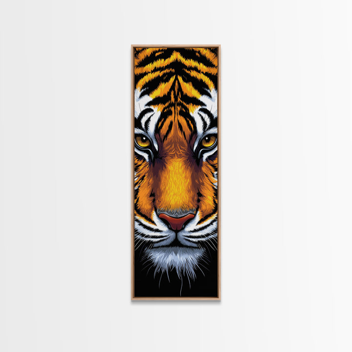 Fierce Tiger Face Framed Canvas Print, Bold Animal Wall Art, Wildlife Decor Above Couch Art, Statement Piece Christmas
