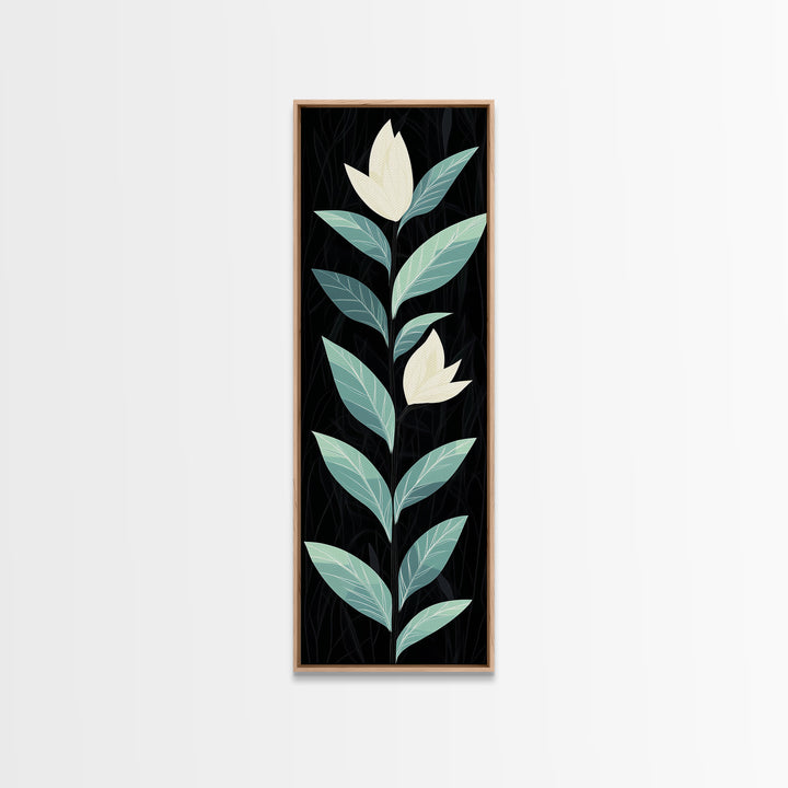 Retro Mid Century Modern Flower Painting Print, Accent Piece, Accent Art, Tall and Narrow Art, Skinny Wall Art, Floral Decor, Botanical Print